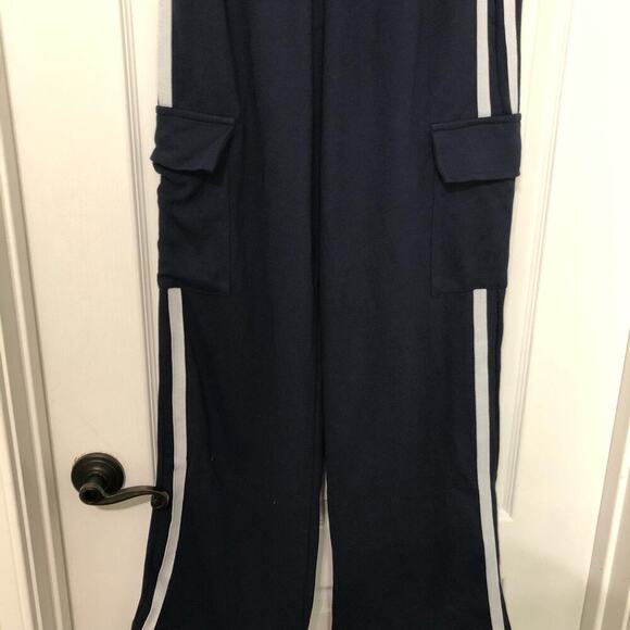 Commense Womens Side Panel Cargo Sweatpants Drawstring Long Pants Navy Large NWT - Picture 11 of 12